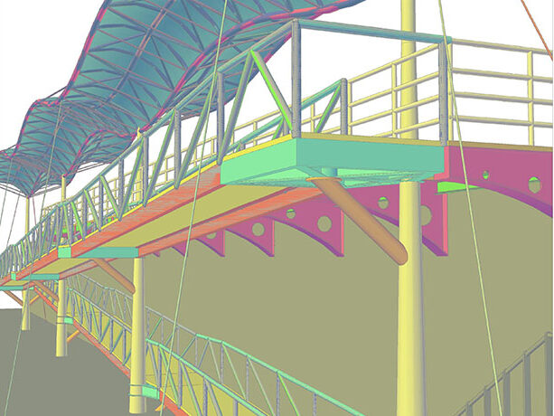Disegno 3D molo foraneo Catana